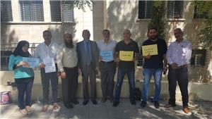 Engineers working in Ministry of Education staged a sit-in in a number of governorates